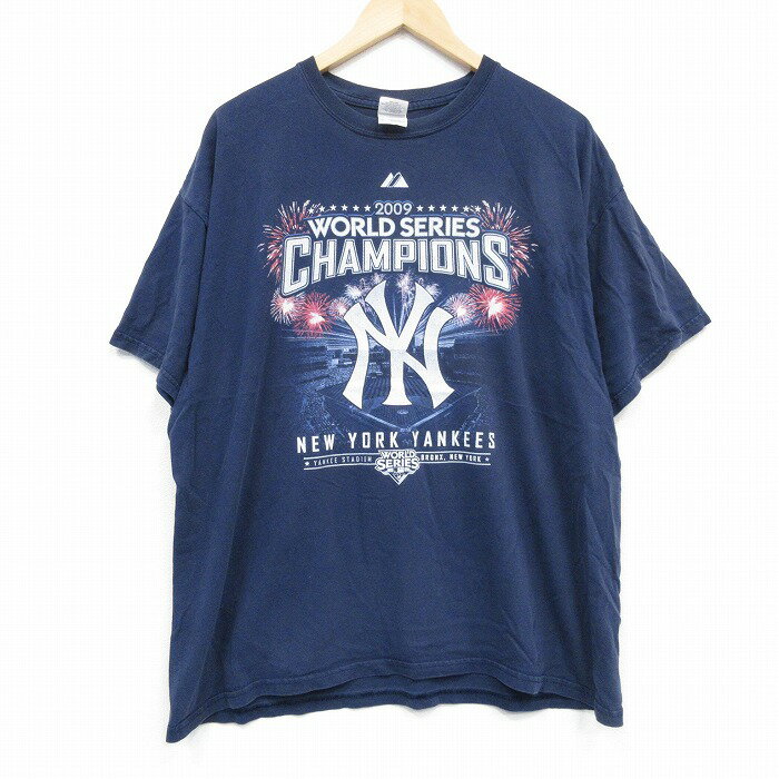 【中古】古着 半袖 ビンテージ ヴィンテージTシャツ メンズ 00年代 00s MLB ニューヨークヤンキース 大きいサイズ 2L LL ビッグシルエ..
