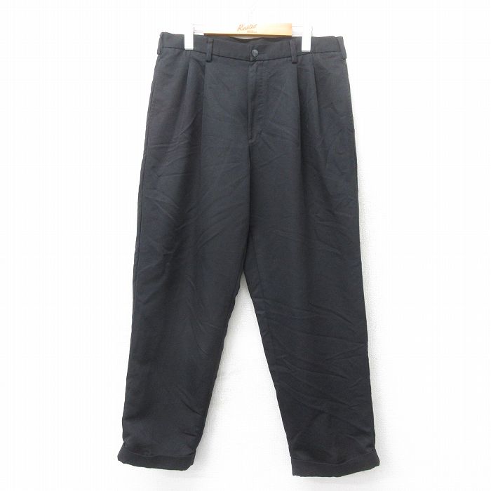 【中古】古着パンツ メンズ 黒 ブラック W34 中古 ボトムス ロング | 春夏 春物 春服 秋冬 秋物 秋服 長ズボン カジュアル メンズファッション ファッション おしゃれ