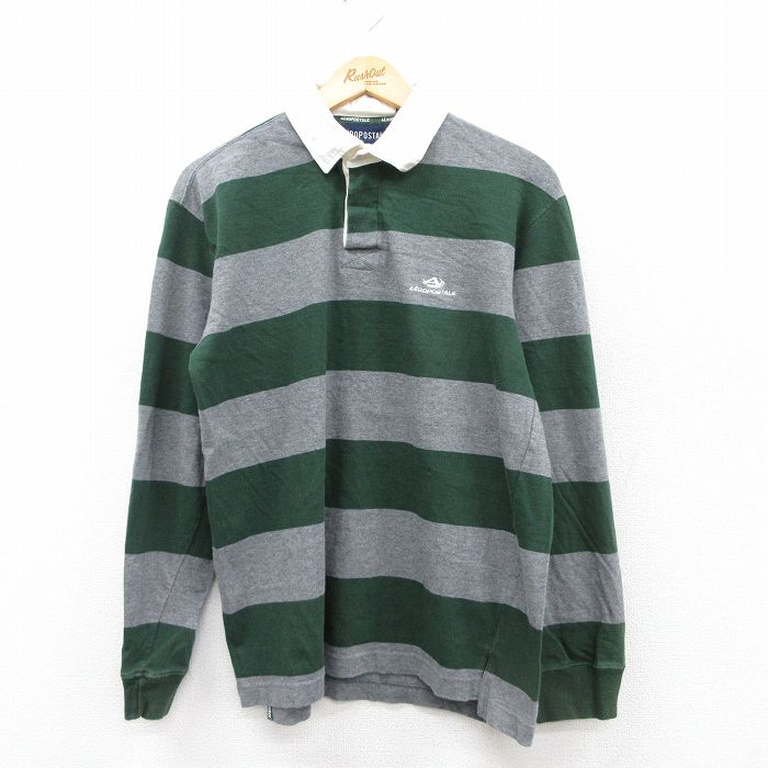 楽天市場】ラガーシャツ 長袖 緑（柄ボーダー）の通販