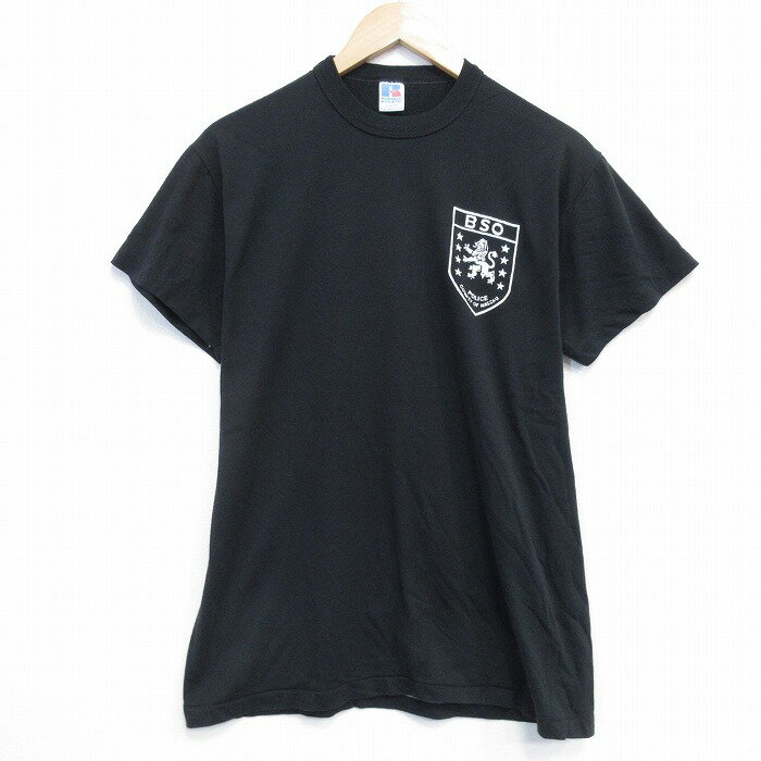 Rakuten - 【中古】古着 半袖 ビンテージ ヴィンテージTシャツ メンズ 00年代 00s BSO クルーネック 丸首 黒 ブラック Mサイズ 中古 | 春夏 夏物 夏服 ヴィンテージTシャツ メンズファッション カットソー ティーシャツ ティシャツ メンズTシャツ 半袖Tシャツ 半袖ティーシ 5OF