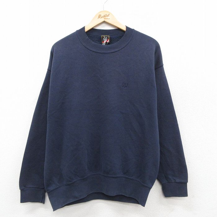 【中古】古着 長袖スウェット メンズ 00年代 00s オリンピック クルーネック 丸首 濃紺 ネイビー Lサイズ 中古 スエット トレーナー トップス | 春夏 春物 春服 秋冬 秋物 秋服 メンズファッション カジュアル おしゃれ ファッション 2OF