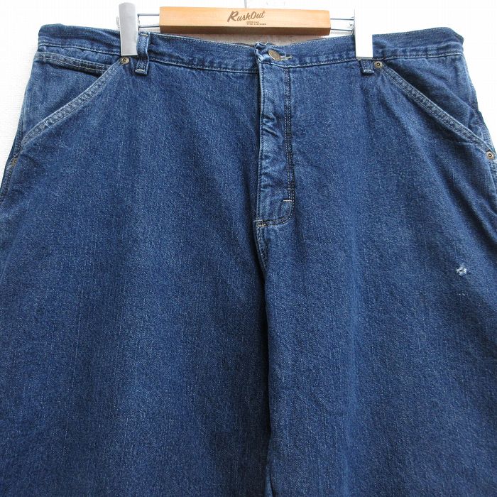 【中古】古着 ラングラー Wrangler ペインターパンツ メンズ コットン 紺 ネイビー デニム 内側フリース W38 中古 ボトムス ロング | 春夏 春物 春服 秋冬 秋物 秋服 長ズボン カジュアル メンズファッション ファッション おしゃれ