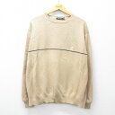 【中古】古着 ノーティカ NAUTICA 長袖 ブランド セーター メンズ ワンポイントロゴ コットン クルーネック 丸首 ベージュ カーキ XLサイズ 中古 ...