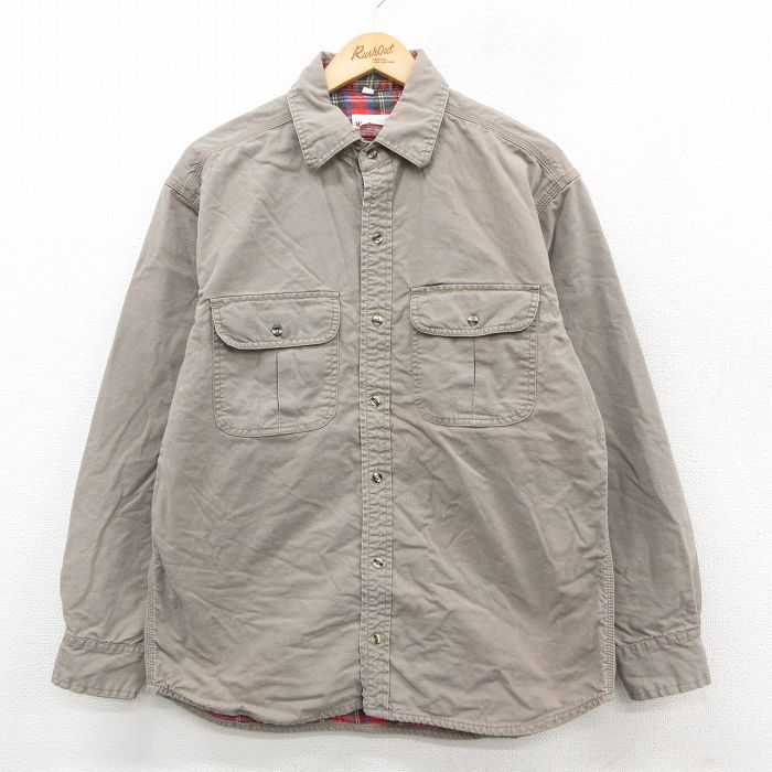 樂天商城 - 【中古】古着 Wear Guard 長袖シャツ メンズ コットン 茶系 ブラウン Lサイズ 中古 トップス | 春夏 春物 春服 秋冬 秋物 秋服 カジュアルシャツ メンズファッション 長袖シャツ おしゃれ カジュアル
