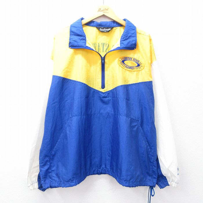 Rakuten - 【中古】古着 長袖 ハーフジップ ナイロンジャケット メンズ 90年代 90s EMPIRE 大きいサイズ 2L LL ビッグシルエット ゆったり ビッグサイズ オーバーサイズ USA製 アメリカ製 紺他 ネイビー XLサイズ 中古 アウター ウインドブレーカー | 春夏 春物 春服 秋冬 5OF