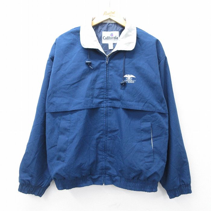 【中古】古着 長袖ジャケット メンズ 90年代 90s U.S.SENATE USA製 アメリカ製 紺 ネイビー XLサイズ 中古 アウター ジャンパー ブルゾン | 春夏 春物 春服 秋冬 秋物 秋服 カジュアル メンズファッション ファッション おしゃれ カジュアルジャケット