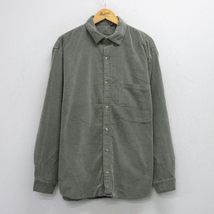 乐天商城 - 【中古】古着 グラミチ GRAMICCI 長袖シャツ メンズ 90年代 90s コーデュロイ 大きいサイズ 2L LL ビッグシルエット ゆったり ビッグサイズ オーバーサイズ ロング丈 コットン USA製 アメリカ製 茶系 ブラウン 【spe】 XLサイズ 中古 トップス | 春夏 春物 春服
