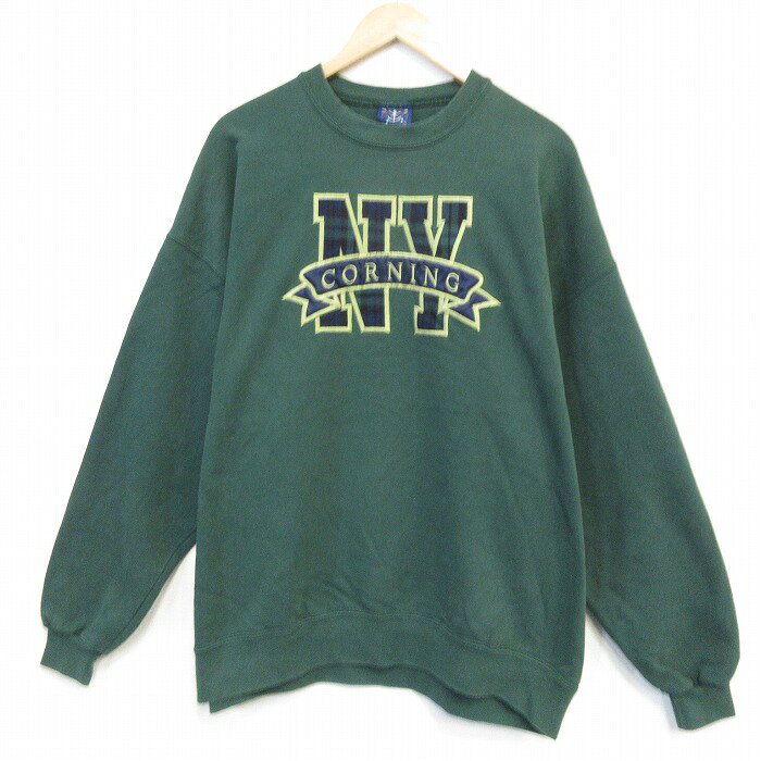 【中古】古着 長袖スウェット メンズ 00年代 00s NY 刺繍 大きいサイズ 2L LL ビッグシルエット ゆったり ビッグサイズ オーバーサイズ..