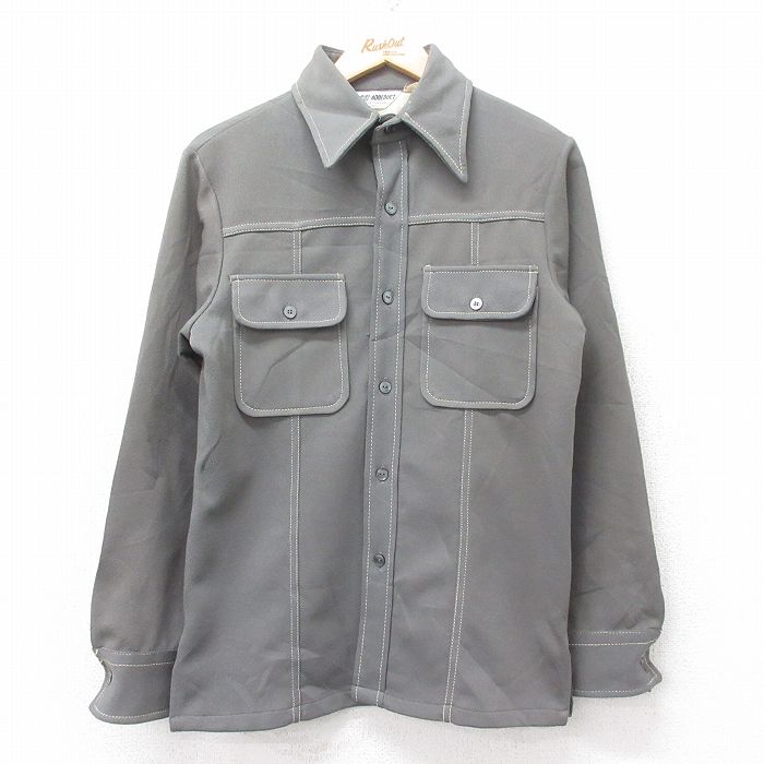 乐天商城 - 【中古】古着 長袖シャツジャケット メンズ 80年代 80s 緑系 グリーン Sサイズ 小さいサイズ 中古 アウター | 春夏 春物 春服 秋冬 秋物 秋服 カジュアル メンズファッション ファッション おしゃれ カジュアルジャケット
