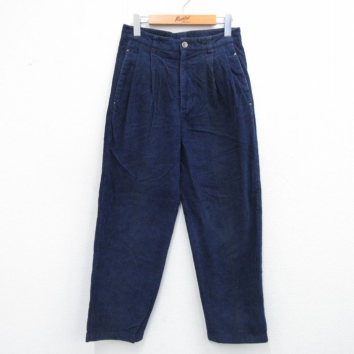 乐天商城 - 【中古】古着 ユニオンベイ コーデュロイパンツ メンズ 00年代 00s 濃紺 ネイビー W29 中古 ボトムス ロング | 春夏 春物 春服 秋冬 秋物 秋服 長ズボン カジュアル メンズファッション ファッション おしゃれ