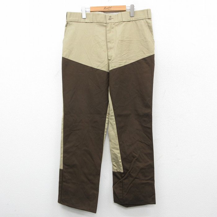 【中古】古着 カベラス ハンティングパンツ メンズ 80年代 80s ダブルニー ツートンカラー バイカラー USA製 アメリカ製 ベージュ他 カーキ 【spe】 W38 中古 ボトムス ロング 春夏 春物 春服 秋冬 秋物 秋服 長ズボン カジュアル メンズファッション ファッシ