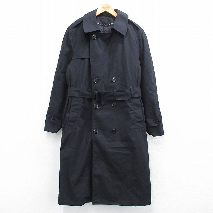 乐天商城 - 【中古】古着 長袖 ミリタリーコート メンズ 00年代 00s ロング丈 USA製 アメリカ製 黒 ブラック Lサイズ 中古 アウター