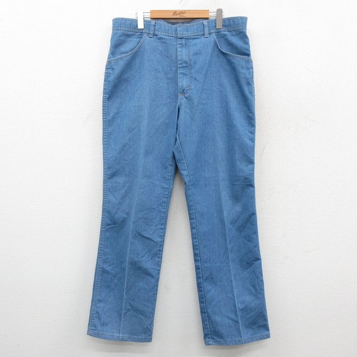 乐天商城 - 【中古】古着 ラングラー Wrangler スラックス メンズ 80年代 80s 薄紺 ネイビー W36 中古 ボトムス ロングパンツ | 春夏 春物 春服 秋冬 秋物 秋服 長ズボン カジュアル メンズファッション ファッション おしゃれ