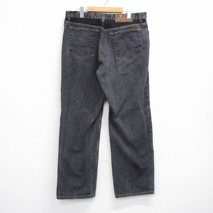 【中古】古着 ジーンズ メンズ ダブルニー 黒 ブラック デニム 【spe】 W35 中古 ボトムス ジーパン Gパン ロングパンツ | 春夏 春物 春服 秋冬 秋物 秋服 長ズボン カジュアル メンズファッション ファッション おしゃれ