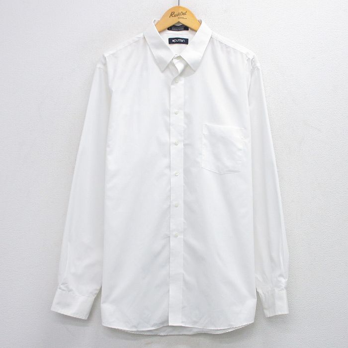 樂天商城 - 【中古】古着 ピューリタン 長袖シャツ メンズ 00年代 00s 大きいサイズ 2L LL ビッグシルエット ゆったり ビッグサイズ オーバーサイズ ロング丈 白 ホワイト XLサイズ 中古 トップス | 春夏 春物 春服 秋冬 秋物 秋服 カジュアルシャツ メンズファッション 長袖