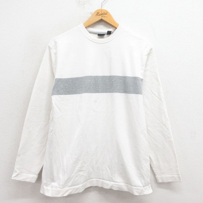【中古】古着 ギャップ GAP 長袖Tシャツ メンズ コットン クルーネック 丸首 白 ホワイト Lサイズ 中古 | 春夏 春物 春服 秋冬 秋物 秋服 メンズファッション ロンT カットソー ロンティー ロングT ロングTシャツ ロングティーシャツ ロング丈 長袖ティーシャツ