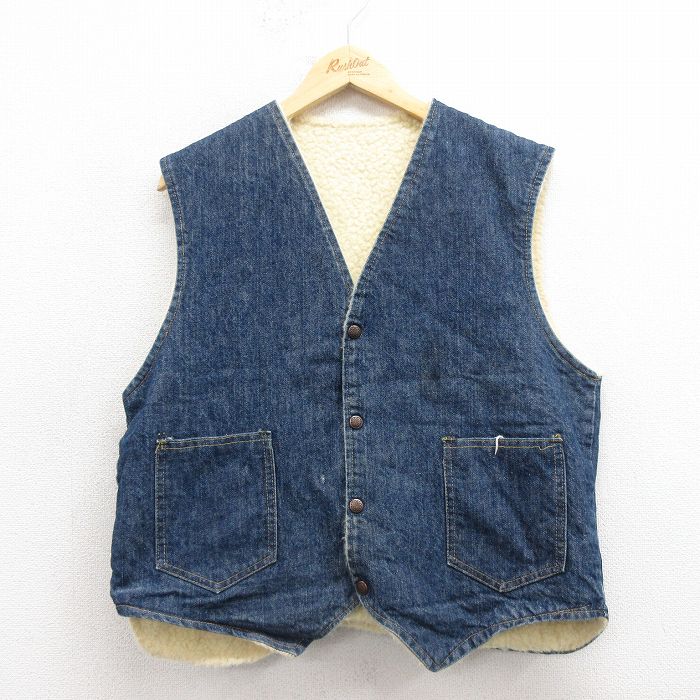 【中古】 古着デニムボアベストメン...