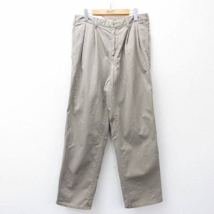 乐天商城 - 【中古】古着 カルバンクライン Calvin Klein ブランドパンツ メンズ コットン ベージュ系 カーキ W32 中古 ボトムス ロング | 春夏 春物 春服 秋冬 秋物 秋服 長ズボン カジュアル メンズファッション ファッション おしゃれ