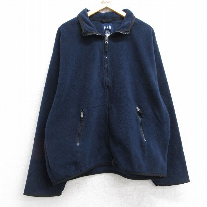 Rakuten - 【中古】古着 ギャップ GAP 長袖 フリースジャケット メンズ 00年代 00s 紺 ネイビー XLサイズ 中古 アウター | 秋冬 秋物 秋服 冬物 冬服 カジュアル メンズファッション ファッション おしゃれ カジュアルジャケット 5OF