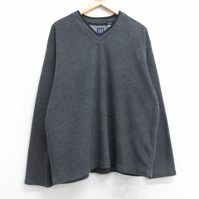 樂天商城 - 【中古】古着 ギャップ GAP 長袖 フリースジャケット メンズ 00年代 00s Vネック 濃グレー Mサイズ 中古 アウター | 秋冬 秋物 秋服 冬物 冬服 カジュアル メンズファッション ファッション おしゃれ カジュアルジャケット
