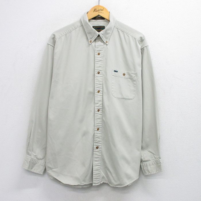 【中古】古着 長袖シャツ メンズ 00年代 00s コットン ボタンダウン 薄ベージュ カーキ XLサイズ 中古 トップス | 春夏 春物 春服 秋冬..