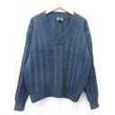 【中古】古着 長袖 セーター メンズ シェットランドウール Vネック 紺他 ネイビー Lサイズ 中古 ニット トップス | 春夏 春物 春服 秋冬 秋物 秋服 ...