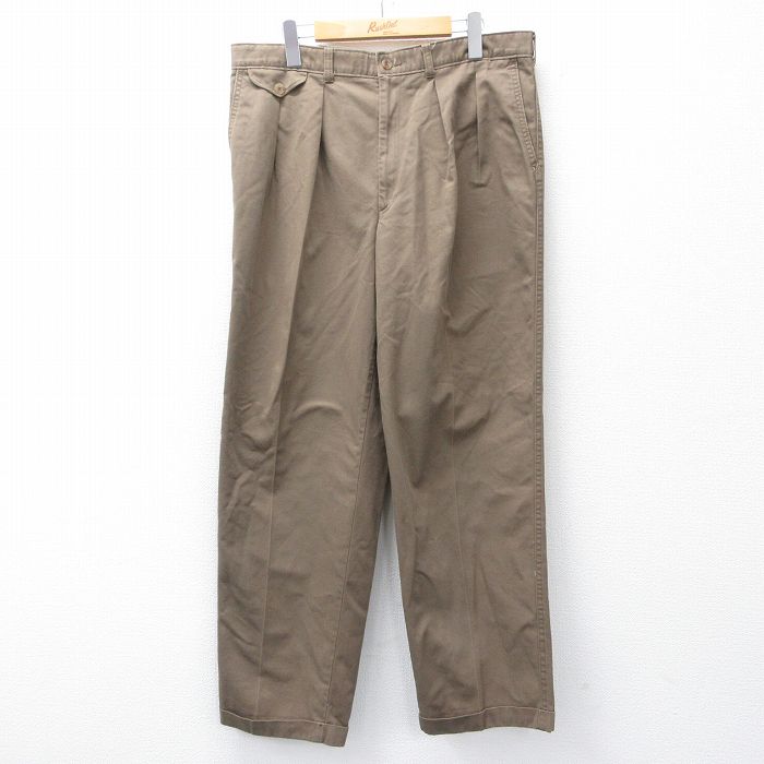 【中古】古着パンツ メンズ コットン 茶 ブラウン W35 中古 ボト...(4.0)