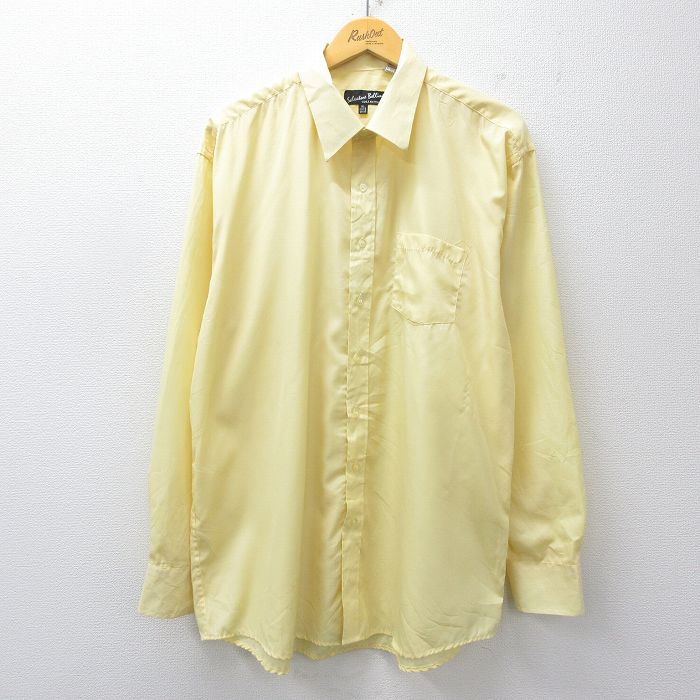 Rakuten - 【中古】古着 長袖シャツ メンズ XLサイズ 黄 カジュアルシャツ ゆったり アメカジ ストリート ワーク デイリー 春秋 羽織り トップス 25oct30 5OF
