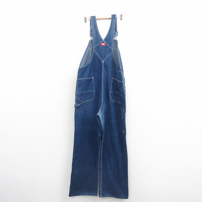 【中古】古着 ディッキーズ Dickies オーバーオール メンズ 00年代 00s 大きいサイズ ゆったり オーバーサイズ コットン 紺 ネイビー デニム W43 中古 ボトムス | 春夏 春物 春服 秋冬 秋物 秋服 長ズボン カジュアル メンズファッション ファッション おしゃれ