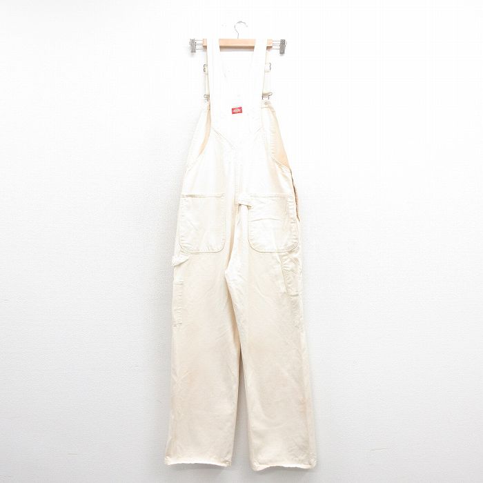 【中古】古着 ディッキーズ Dickies オーバーオール メンズ 90年代 90s コットン USA製 アメリカ製 生成り W36 中古 ボトムス | 春夏 春物 春服 秋冬 秋物 秋服 長ズボン カジュアル メンズファッション ファッション おしゃれ