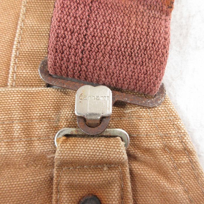 【中古】古着 カーハート Carhartt オーバーオール メンズ 80年代 80s ダブルニー ダック地 コットン USA製 アメリカ製 茶 ブラウン 【spe】 W36 中古 ボトムス | 春夏 春物 春服 秋冬 秋物 秋服 長ズボン カジュアル メンズファッション ファッション おしゃれ