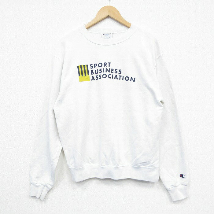 【中古】古着 チャンピオン champion 長袖スウェット メンズ SPORT クルーネック 丸首 白 ホワイト Lサイズ 中古 スエット トレーナー トップス | 春夏 春物 春服 秋冬 秋物 秋服 メンズファッション カジュアル おしゃれ ファッション