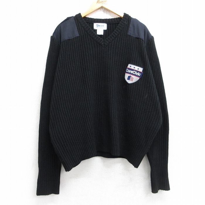 【中古】古着 長袖 コマンド セーター メンズ コアシビック ヒジ・肩当て 大きいサイズ 2L LL ビッグシ..