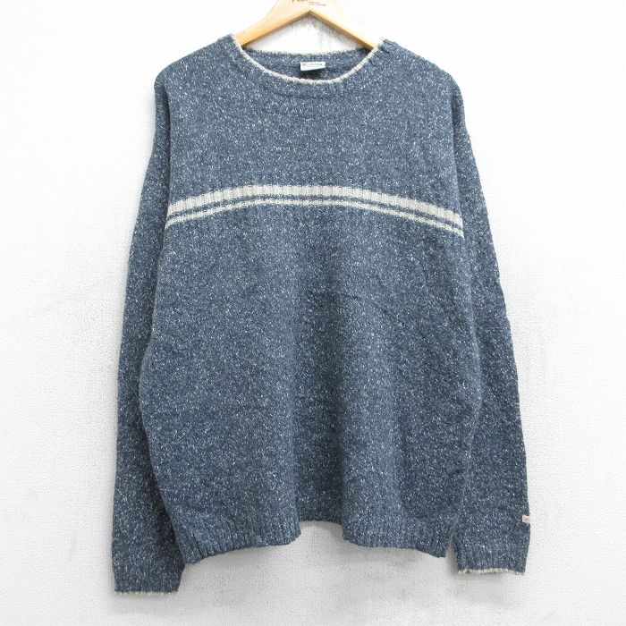【中古】古着 コロンビア COLUMBIA 長袖 セーター メンズ 00年代 00s クルーネック 丸首 グレー 霜降り..