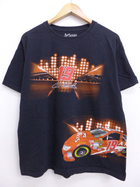 【中古】古着 半袖 Tシャツ レーシングカー カールエドワーズ NASCAR 黒 ブラック Lサイズ メンズ 春夏 夏物 夏服 | ティーシャツ ティシャツ カットソー トップス メンズTシャツ 半袖Tシャツ 半袖ティーシャツ