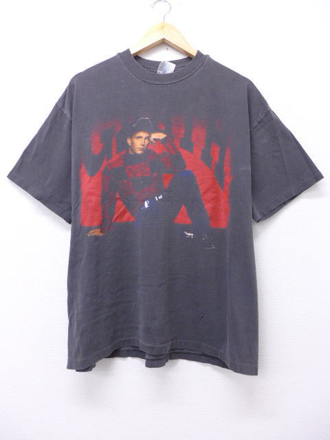 古着 ビンテージ ロック バンド Tシャツ ジョンマイケル 黒 ブラック XLサイズ 中古 メンズ