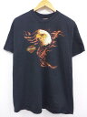 古着 ハーレーダビッドソン Harley Davidson Tシャツ ワシ ルイビル 黒 ブラック Lサイズ 中古 メンズ