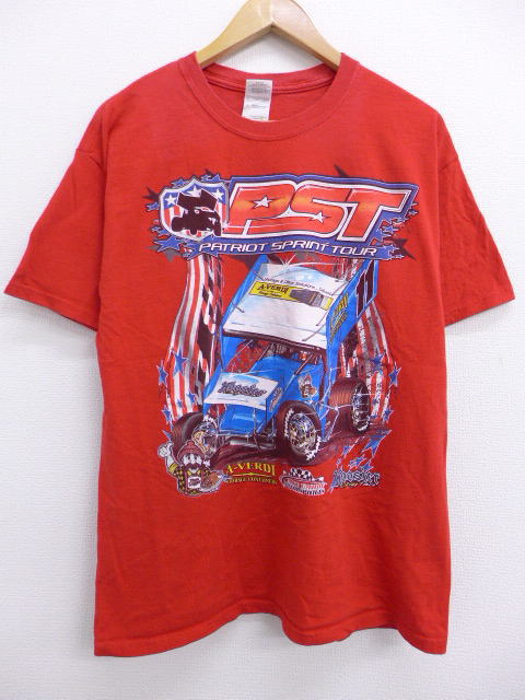 古着 Tシャツ PST レーシングカー 赤 レッド Lサイズ 中古 メンズ