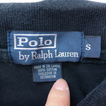 【中古】古着 ブランド ポロシャツ 90年代 90s ラルフローレン Ralph Lauren ワンポイントロゴ コットン 黒 ブラック Lサイズ 中古 メンズ 半袖 トップス | 春夏 春物 春服 夏物 夏服 カジュアルシャツ メンズファッション 半袖シャツ おしゃれ カジュアル