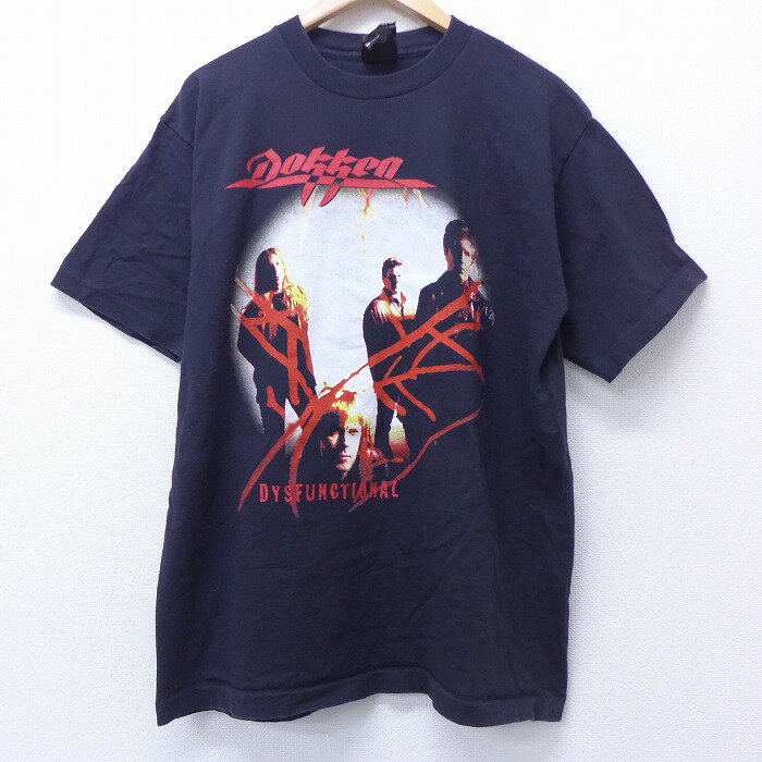 【中古】古着 半袖 ビンテージ ヴィンテージ ロックTシャツ バンドTシャツ 90年代 90s ドッケン コットン クルーネック 丸首 USA製 アメリカ製 黒 ブラック 【spe】 XLサイズ 中古 メンズ | 春夏 春物 春服 秋冬 秋物 秋服 メンズファッション ロンT カットソー ロンテ 2OF