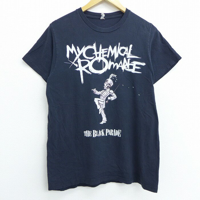 【中古】古着 半袖 ロックTシャツ バンドTシャツ マイケミカルロマンス コットン クルーネック 丸首 黒 ブラック Mサイズ 中古 メンズ | 春夏 夏物 夏服 メンズファッション カットソー ティーシャツ ティシャツ メンズTシャツ 半袖Tシャツ 半袖ティーシャツ カジュア