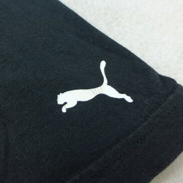 【中古】古着 半袖 ブランドTシャツ プーマ puma ビッグロゴ クルーネック 丸首 黒 ブラック Lサイズ 中古 メンズ | 春夏 夏物 夏服 メンズファッション カットソー ティーシャツ ティシャツ メンズTシャツ 半袖Tシャツ 半袖ティーシャツ カジュアルTシャツ おしゃれ
