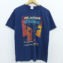 【中古】古着 半袖 ロックTシャツ バンドTシャツ ジョージャクソン コットン クルーネック 丸首 紺 ネイビー Lサイズ 中古 メンズ | 春夏 夏物 夏服 メンズファッション カットソー ティーシャツ ティシャツ メンズTシャツ 半袖Tシャツ 半袖ティーシャツ カジュアルTシ