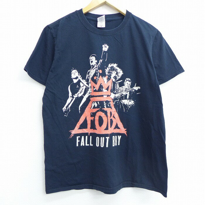 【中古】古着 半袖 ロックTシャツ バンドTシャツ フォールアウトボーイ コットン クルーネック 丸首 黒 ブラック Lサイズ 中古 メンズ | 春夏 夏物 夏服 メンズファッション カットソー ティーシャツ ティシャツ メンズTシャツ 半袖Tシャツ 半袖ティーシャツ カジュア 0OF