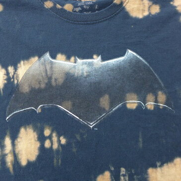 【中古】古着 半袖Tシャツ DCコミックス バットマン BATMAN コットン クルーネック 丸首 黒他 ブラック タイダイ XLサイズ 中古 メンズ 中古メンズ半袖プリントキャラクター 0OF