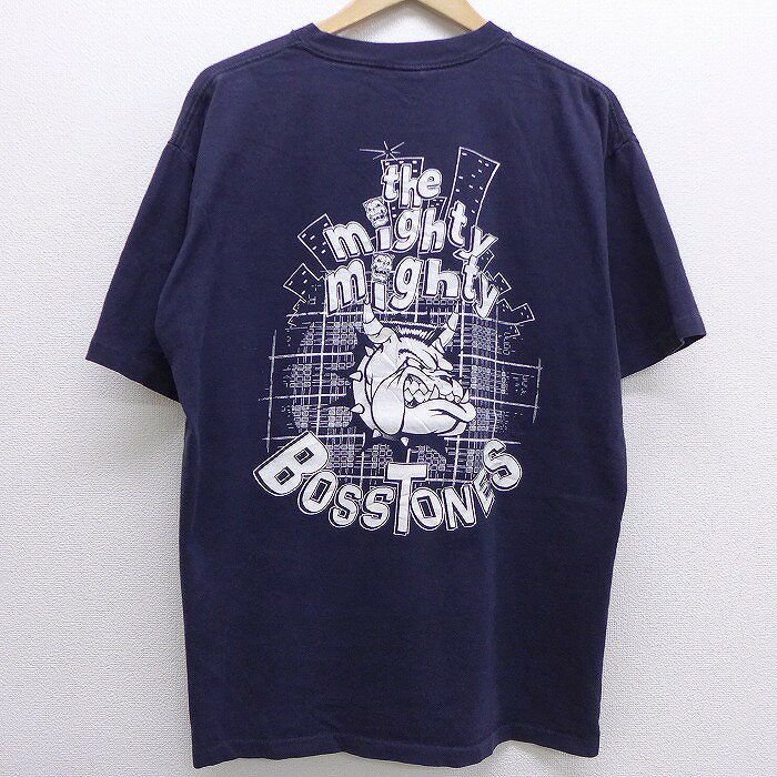 【中古】古着 半袖 ビンテージ ヴィンテージ ロックTシャツ バンドTシャツ 90年代 90s マイティマイティボストーンズ コットン クルーネック 丸首 USA製 アメリカ製 黒 ブラック 【spe】 XLサイズ 中古 メンズ | 春夏 春物 春服 秋冬 秋物 秋服 メンズファッション ロ 0OF