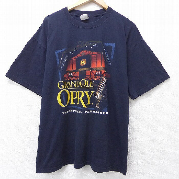 【中古】古着 半袖 ビンテージ ヴィンテージ ロックTシャツ バンドTシャツ 00年代 00s グランドオールオプリ アランジャクソン ランディトラビス 大きいサイズ 2L LL ビッグシルエット ゆったり ビッグサイズ オーバーサイズ クルーネック 丸首 黒 ブラック XLサイズ 0OF