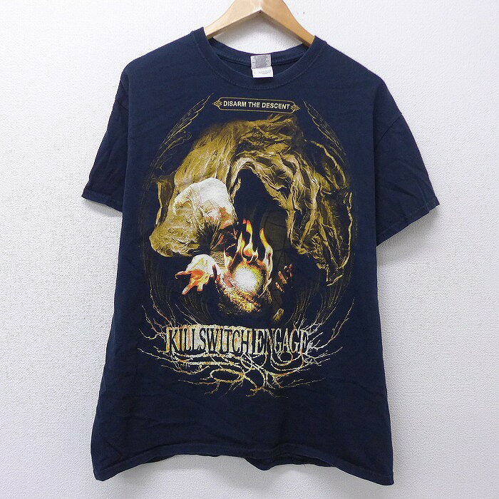 【中古】古着 半袖 ロックTシャツ バンドTシャツ キルスウィッチエンゲイジ コットン クルーネック 丸首 黒 ブラック Lサイズ 中古 メンズ | 春夏 夏物 夏服 メンズファッション カットソー ティーシャツ ティシャツ メンズTシャツ 半袖Tシャツ 半袖ティーシャツ カジ 0OF