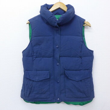 【中古】古着 レディース ダウンベスト ランズエンド 紺 ネイビー 中古 アウター | 秋冬 秋物 秋服 冬物 冬服 カジュアル レディースファッション おしゃれ かわいい
