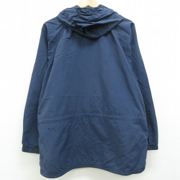 【中古】古着 レディース 長袖 ナイロンジャケット アノラックパーカー 80年代 80s エルエルビーン LLBEAN ワンポイントロゴ 大きいサイズ 2L LL ビッグシルエット ゆったり ビッグサイズ オーバーサイズ 紺 ネイビー 中古 アウター ジャンパー ブルゾン | 秋冬 秋物 0OF